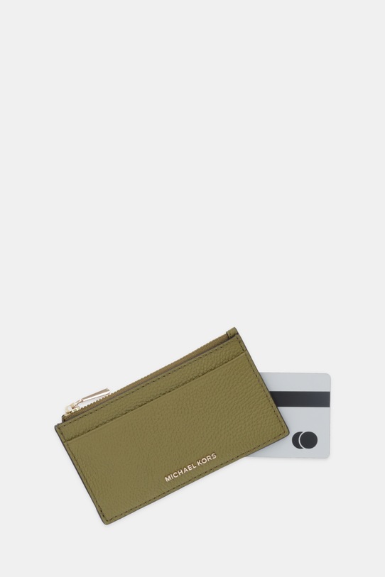 MICHAEL Michael Kors portfel skórzany zielony 32F5GJ6D8L
