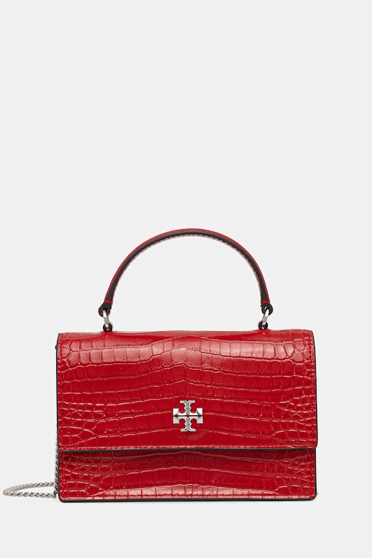 Kožená kabelka Tory Burch Kira Croc Mini Top přírodní kůže červená 174400.600