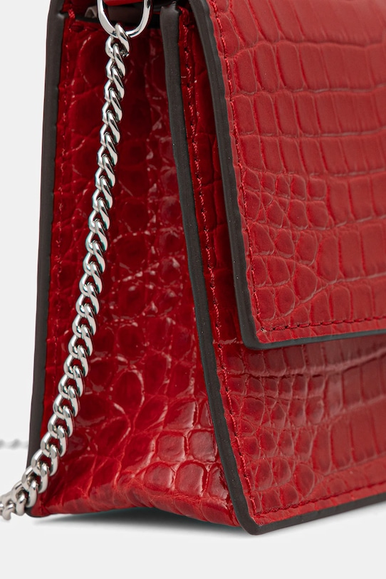 Kožená kabelka Tory Burch Kira Croc Mini Top červená 174400.600