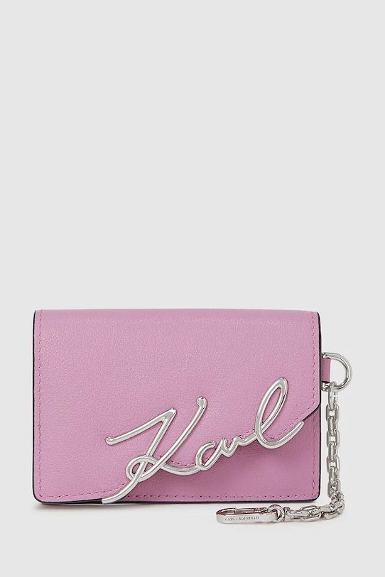 Karl Lagerfeld portofel de piele piele roz A4W32019