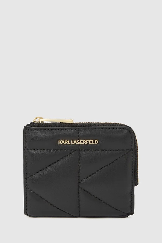 Δερμάτινο πορτοφόλι Karl Lagerfeld λείο δέρμα μαύρο A4W32039
