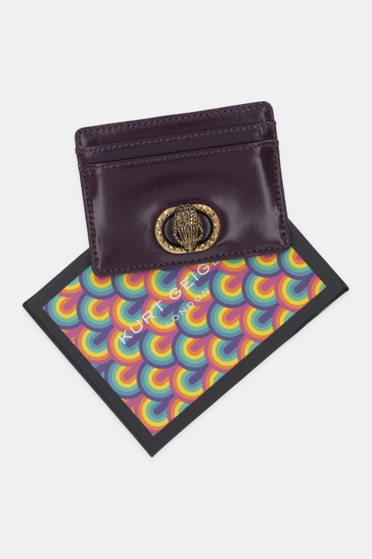 Usnjen etui za kartice Kurt Geiger London CHELSEA vijolična 4019790319