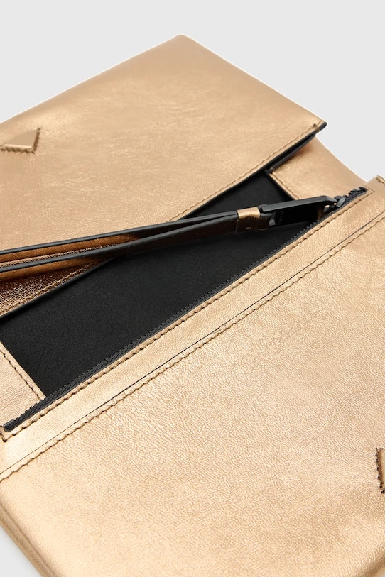 AllSaints portfel skórzany HARLUNA złoty W208XD