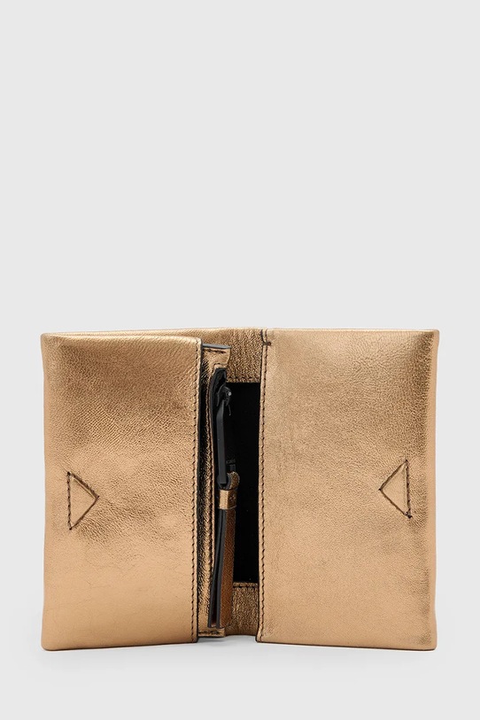 Δερμάτινο πορτοφόλι AllSaints HARLUNA χρυσαφί W205XD