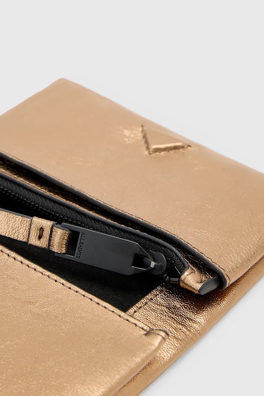 Δερμάτινο πορτοφόλι AllSaints HARLUNA W205XD χρυσαφί