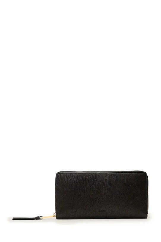 AllSaints portofel de piele TRAVEL piele negru W277XD