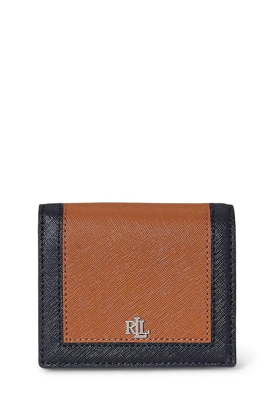 Шкіряний гаманець Lauren Ralph Lauren лицьова шкіра коричневий 432962113