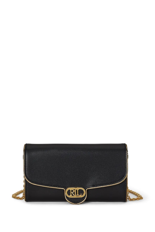 Lauren Ralph Lauren portfel skórzany skóra licowa czarny 432964153