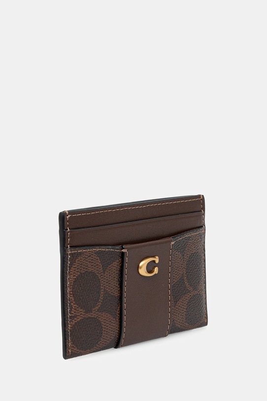 Coach etui na karty CBY80 brązowy AW25