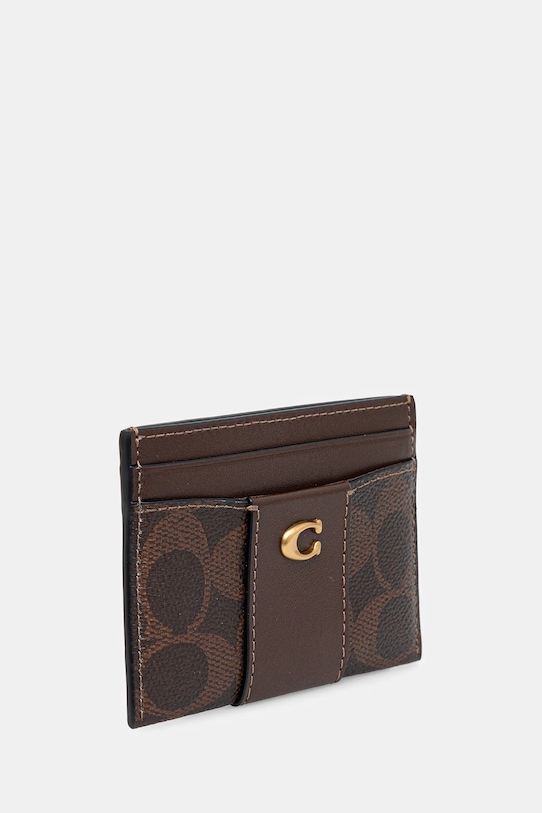 Θήκη για κάρτες Coach CBY80 καφέ AW25