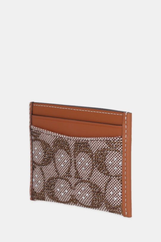 Coach etui na karty skórzane CCD08 brązowy AW25