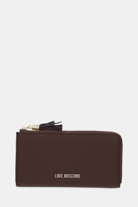 Love Moschino portfel imitacja skóry licowej brązowy JC5690PP0NKD0313