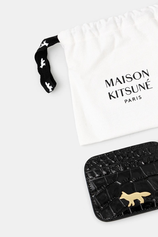 Akcesoria Maison Kitsuné etui na karty skórzane Edie Cardholder OW05700LR0045 czarny