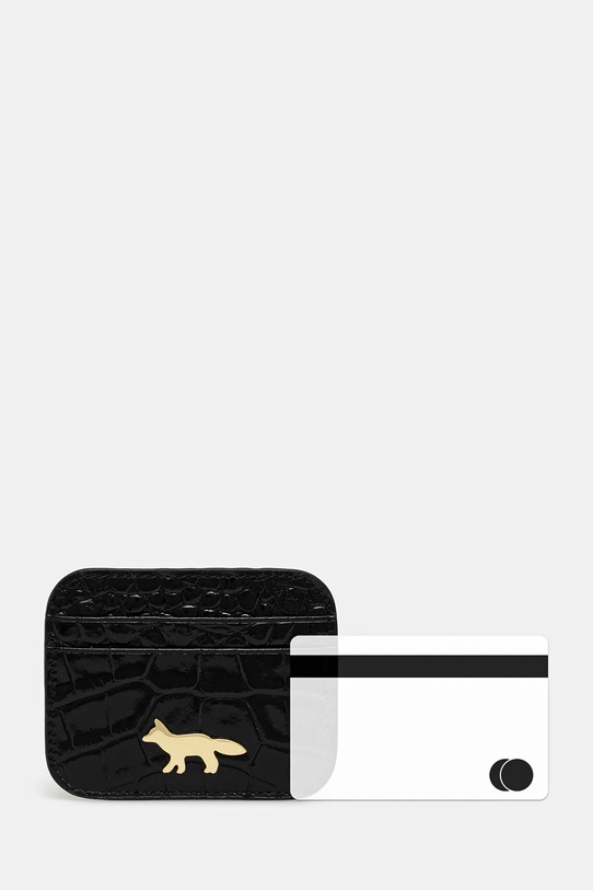 Maison Kitsuné etui na karty skórzane Edie Cardholder czarny OW05700LR0045