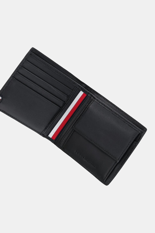 Kožená peněženka Tommy Hilfiger černá AM0AM13508