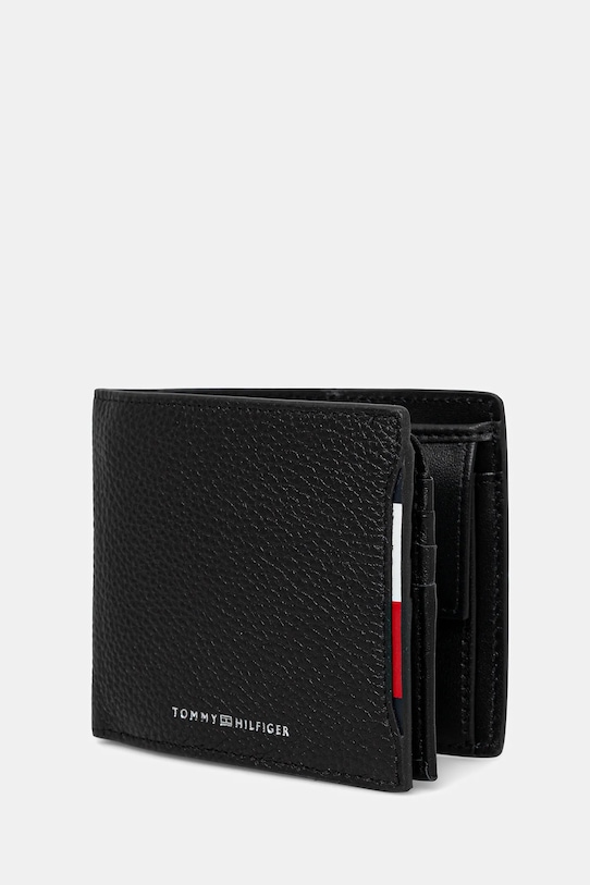 Шкіряний гаманець Tommy Hilfiger AM0AM13515 чорний AW25