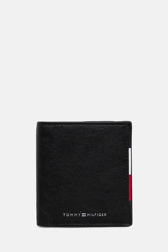 Кожен портфейл Tommy Hilfiger гладка кожа черен AM0AM13516