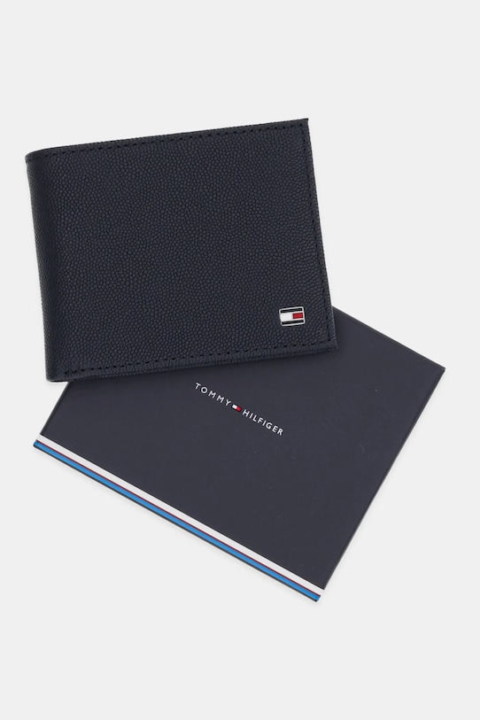 Kožená peněženka Tommy Hilfiger AM0AM13518 námořnická modř
