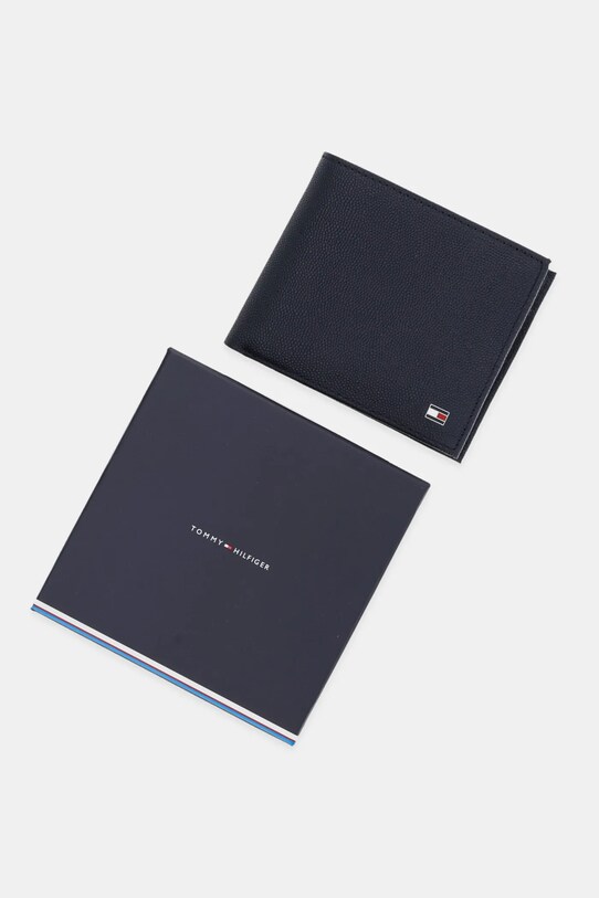 Kožená peněženka Tommy Hilfiger AM0AM13519 námořnická modř