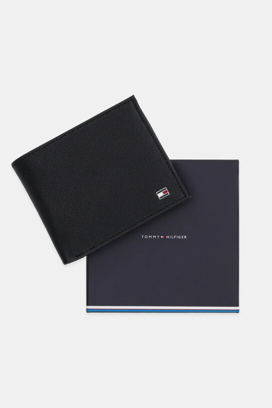 Шкіряний гаманець Tommy Hilfiger AM0AM13519 чорний