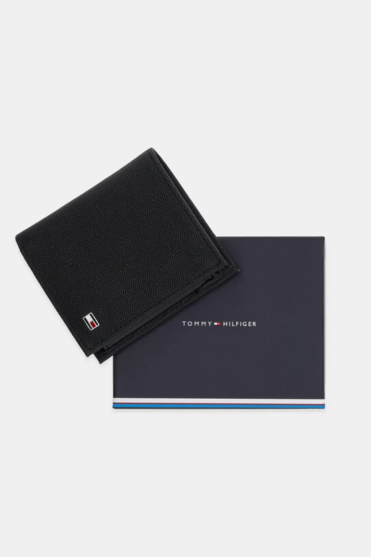 Kožená peněženka Tommy Hilfiger AM0AM13521 černá