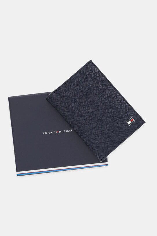 Kožené pouzdro na karty Tommy Hilfiger AM0AM13522 námořnická modř