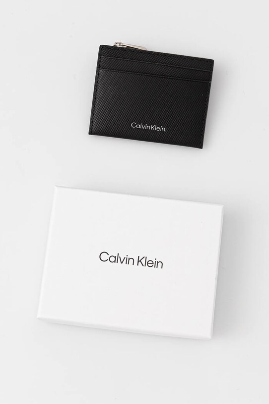 Шкіряний гаманець Calvin Klein чорний LV04D1044G