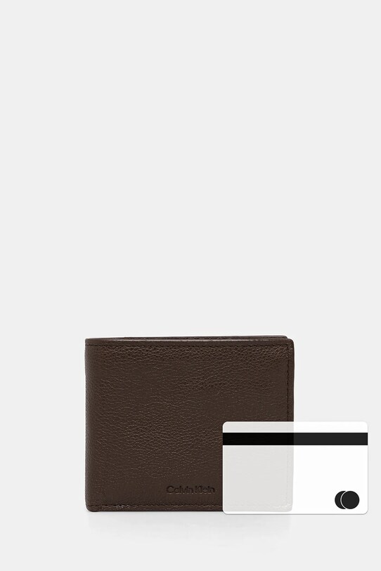 Calvin Klein bőr pénztárca LV04D1033G barna