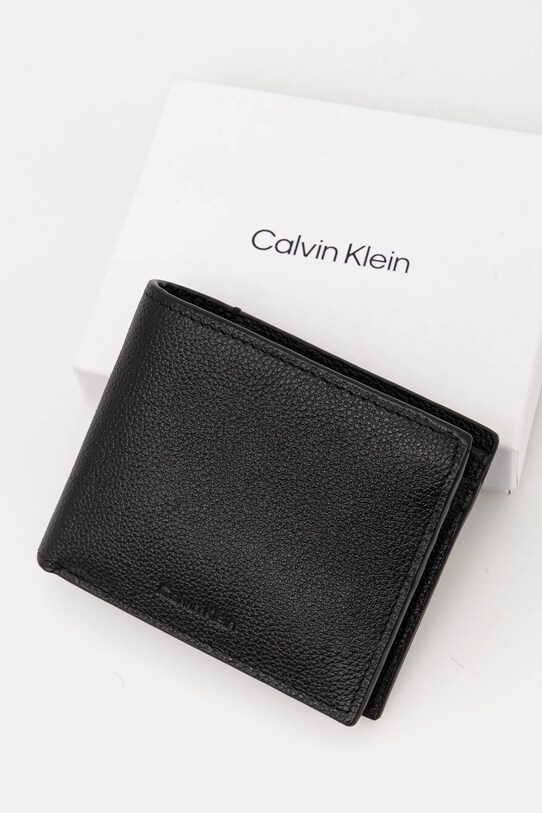 Calvin Klein portfel skórzany czarny LV04D1033G
