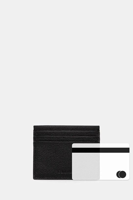 Δερμάτινη θήκη για κάρτες Calvin Klein μαύρο LV04D1100G