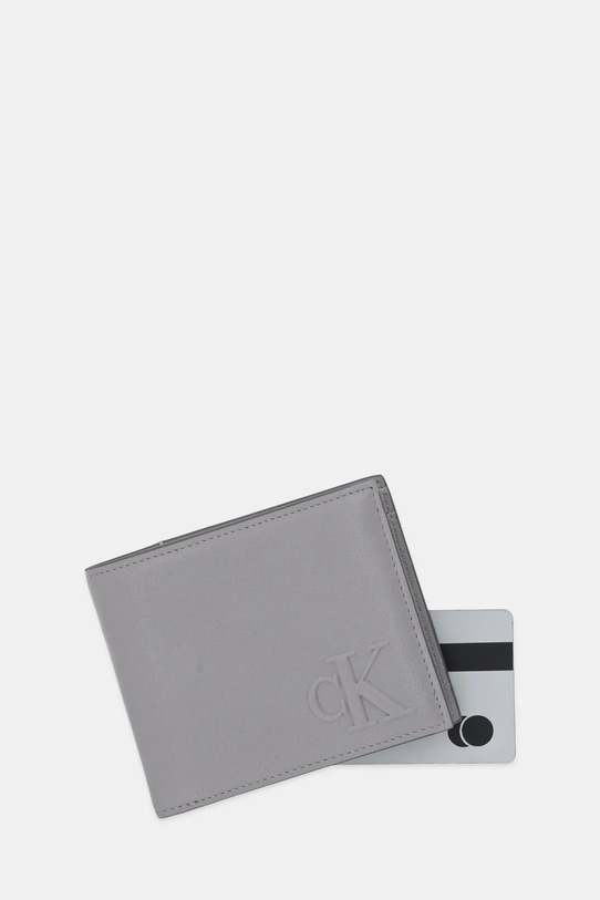 Αξεσουάρ Δερμάτινο πορτοφόλι Calvin Klein LV04G1072G γκρί