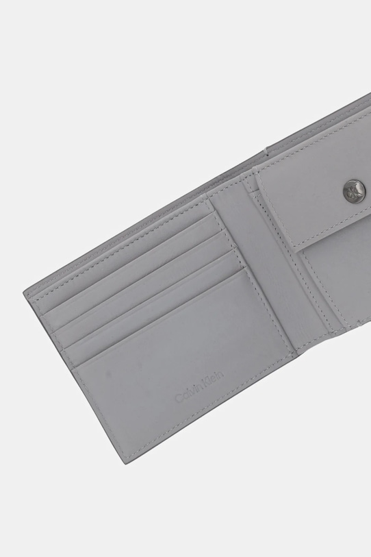 Calvin Klein portfel skórzany szary LV04G1072G