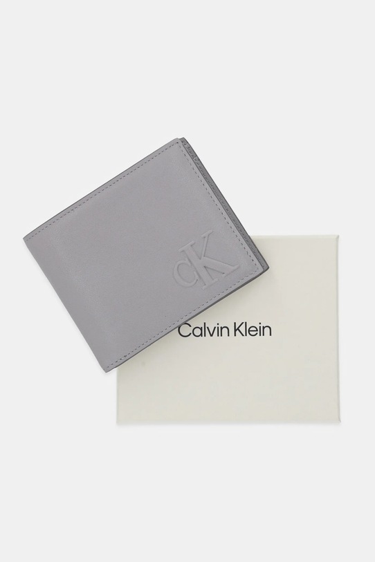 Δερμάτινο πορτοφόλι Calvin Klein LV04G1072G γκρί