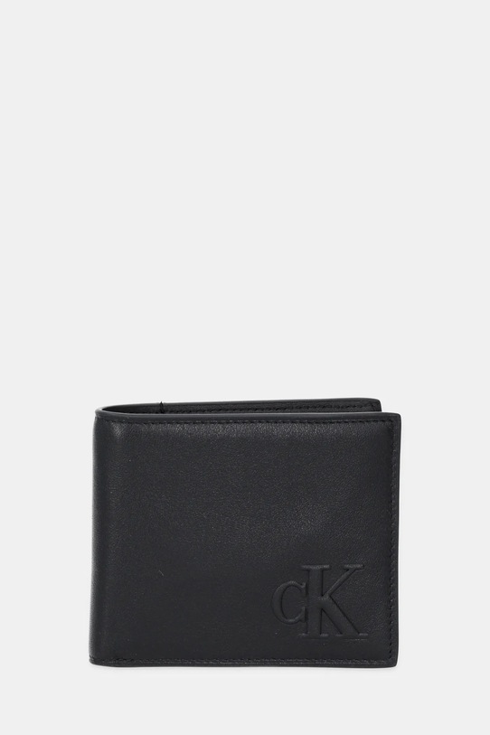 Δερμάτινο πορτοφόλι Calvin Klein λείο δέρμα μαύρο LV04G1072G