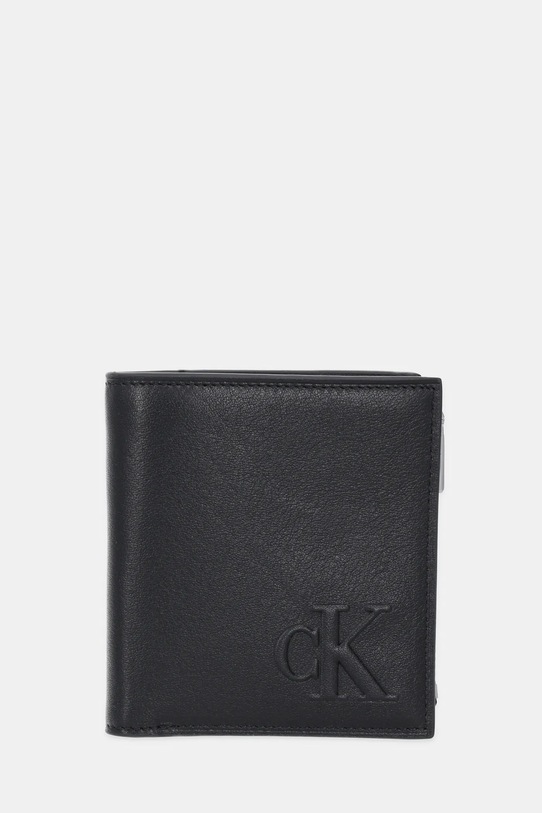Δερμάτινο πορτοφόλι Calvin Klein λείο δέρμα μαύρο LV04G1074G