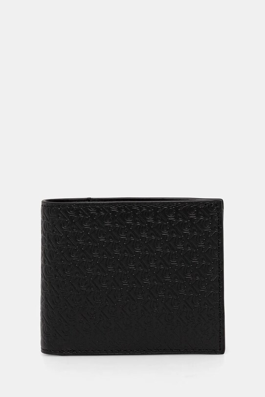 Calvin Klein bőr pénztárca mintás fekete LV04G1085G