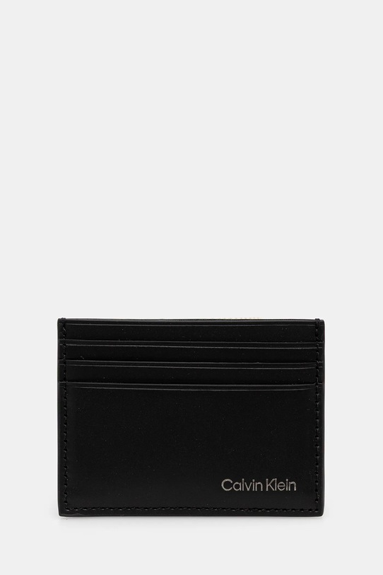 Kožené puzdro na karty Calvin Klein puzdro na karty čierna LV04D1104G