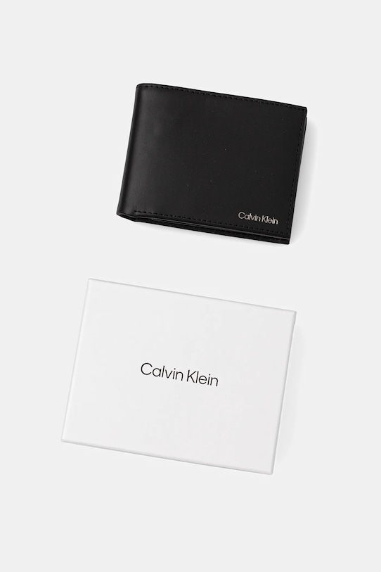 Kožená peněženka Calvin Klein LV04D1105G černá