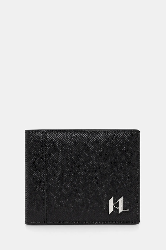 Шкіряний гаманець Karl Lagerfeld K/MONOGRAM лицьова шкіра чорний A3M30182