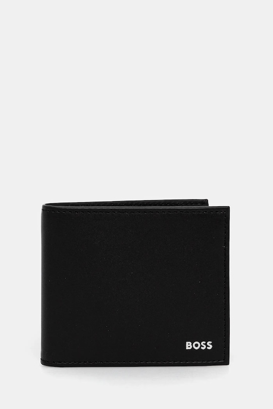 Kožená peněženka BOSS přírodní kůže černá 50546152