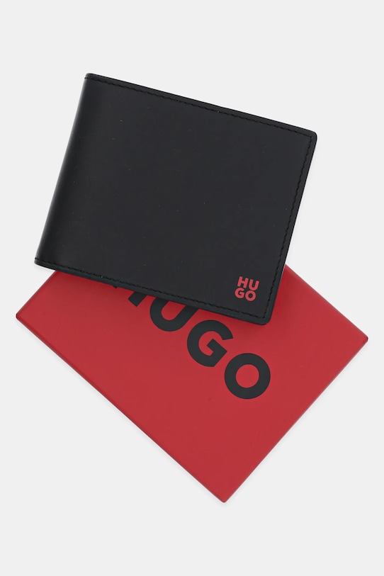HUGO portfel skórzany 50548300 czarny