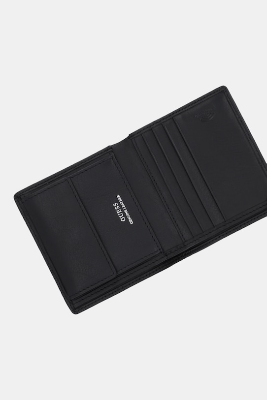 Akcesoria Guess portfel skórzany BOSTON SMBOMG.LEA22 czarny