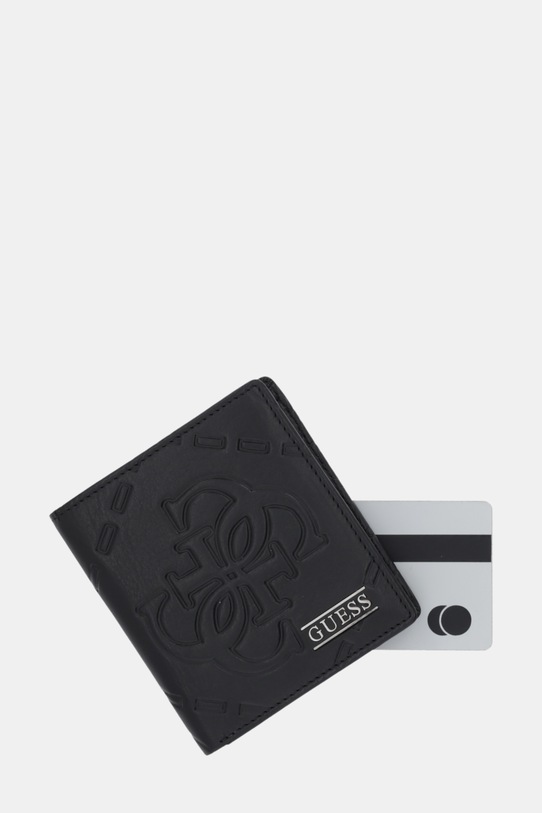 Guess portfel skórzany BOSTON czarny SMBOMG.LEA22