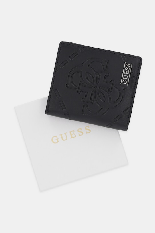 Guess portfel skórzany BOSTON SMBOMG.LEA22 czarny