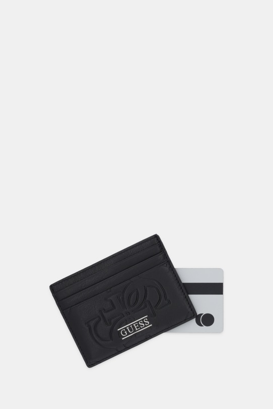 Akcesoria Guess etui na karty skórzane BOSTON SMBOMG.LEA25 czarny