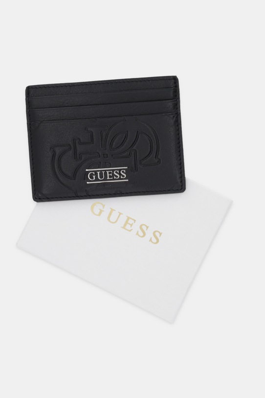 Guess etui na karty skórzane BOSTON czarny SMBOMG.LEA25