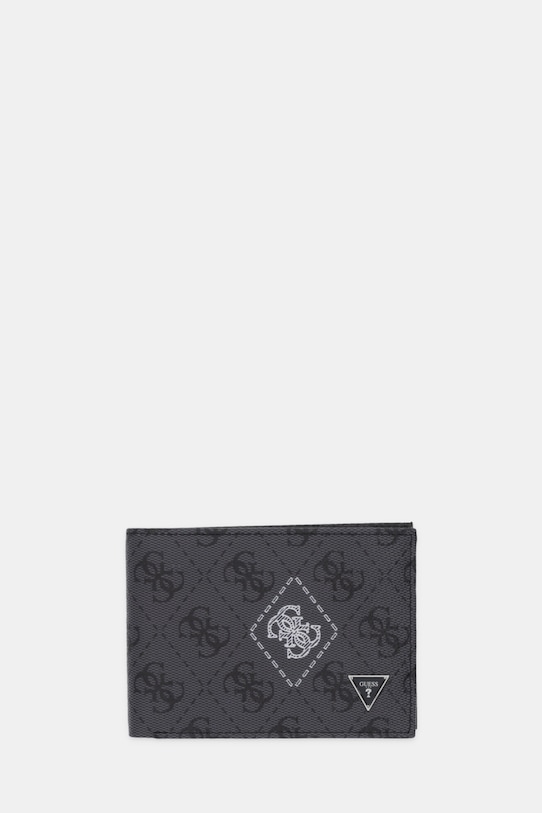 Guess portfel skórzany MILANO skóra licowa czarny SMMACT.LEA27