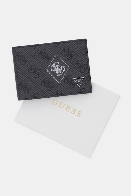 Guess portfel skórzany MILANO SMMACT.LEA27 czarny