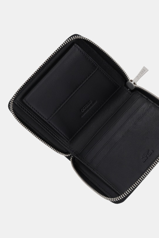 Akcesoria Guess portfel skórzany MILANO SMMASL.LEA02 czarny