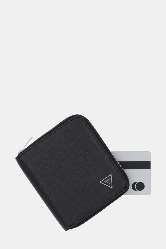 Guess portfel skórzany MILANO czarny SMMASL.LEA02